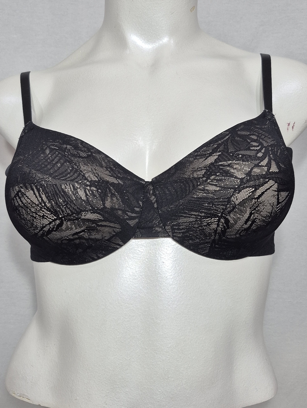 32D Paramour 115083 Jessamine Unlined Side Smoothing Minimizer UW Bra Black
